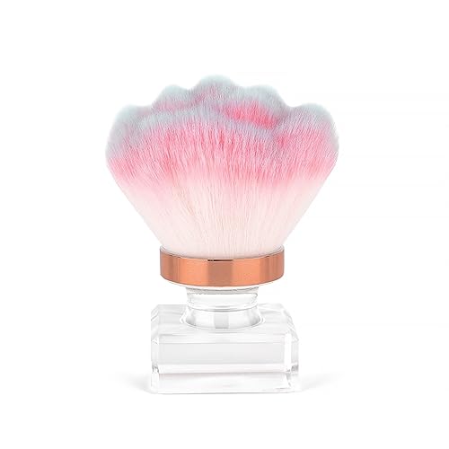 KADS Flower Shape Nail Dust Brush with Crystal Base - Pink