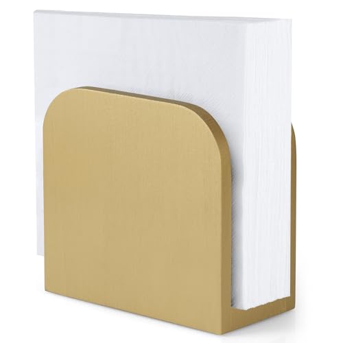 ALELION Wooden Napkin Holder - Elegant Gold U-Shaped Design