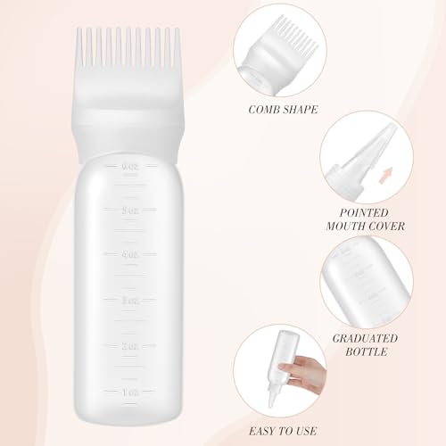 Pimoys 2-Pack Hair Dye Applicator Bottles with Comb Tip - 6oz