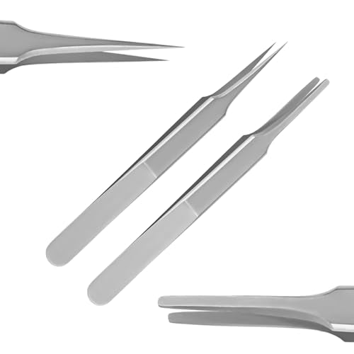8-Piece Stainless Steel Splinter Forceps Set with Magnifying Glass