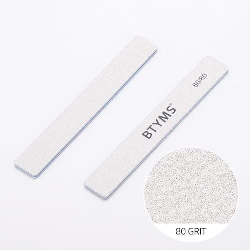 80/80 Grit Nail Files - 15 Count Reusable Emery Boards for Acrylic Nails