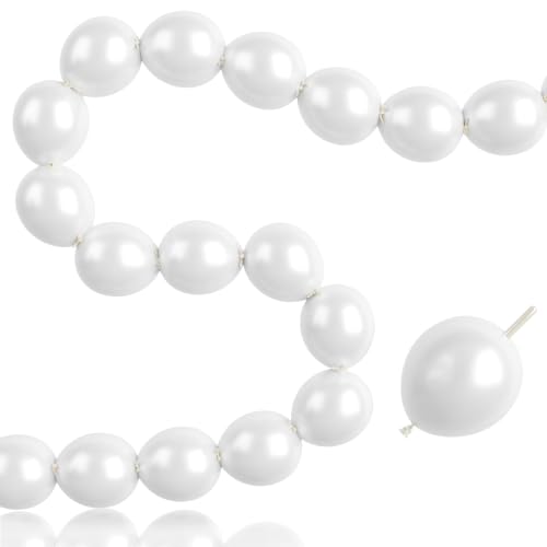 Pearl White Linking Balloons - 100pcs, 6 Inch for Events
