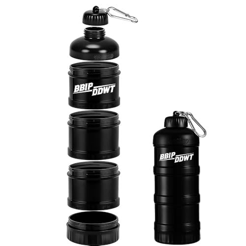 Portable 3-Layer Protein Powder Container - Leakproof & Stackable
