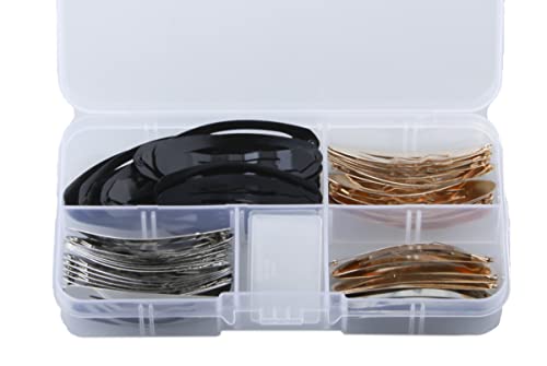 60pcs 50mm Metal Oval Snap Hair Clips Set - Mixed Colors for DIY Crafts
