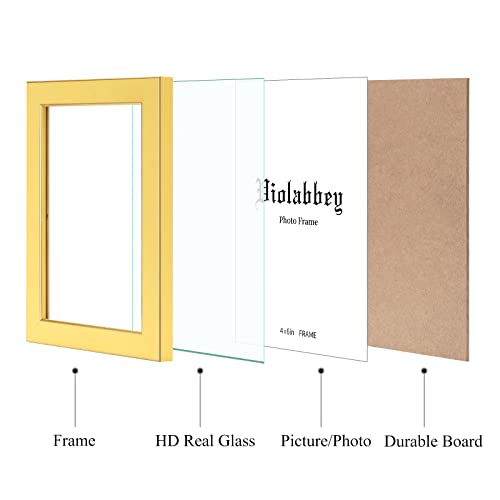 VIOLABBEY Yellow 4x6 Picture Frame Set of 2 - Modern Design