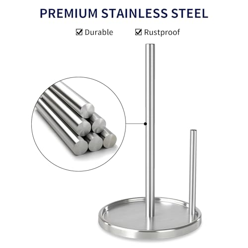 Sturdy Silver Paper Towel Holder with Weighted Base