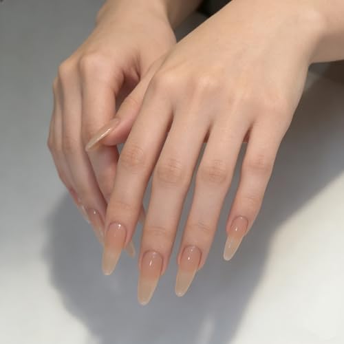 Nude Almond Press-On Nails - Salon Quality, 24 Pc Natural Look & Easy Application