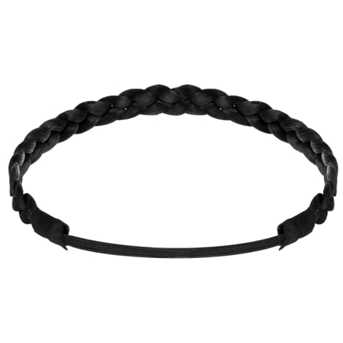 Beaupretty Black Braided Headband for Women - Elastic Stretch Hair Accessory