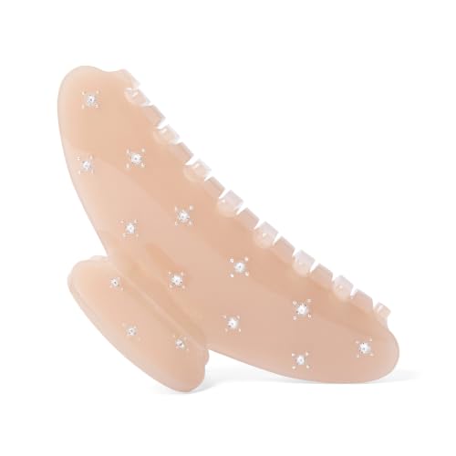 Milky Nude Rhinestone Claw Clip - Large Sparkling Hair Accessory