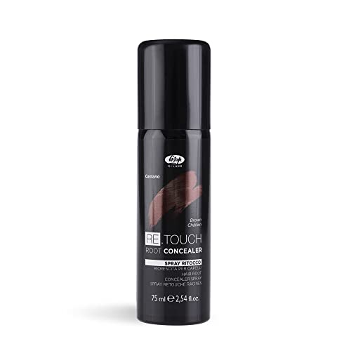 Lisap Brown Root Touch Up - Temporary Hair Color Spray 2.54 fl oz (Brown) for Quick Gray Coverage