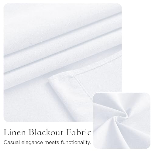 NICETOWN White Linen Blackout French Door Curtain - 30x69