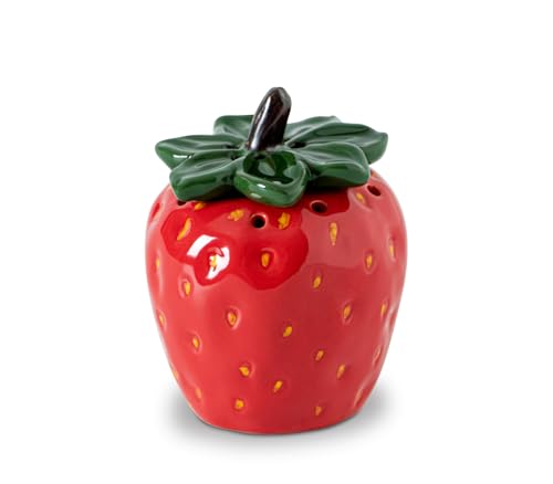 Strawberry Ceramic Refrigerator Deodorizer with Lid - 8 Vent Holes