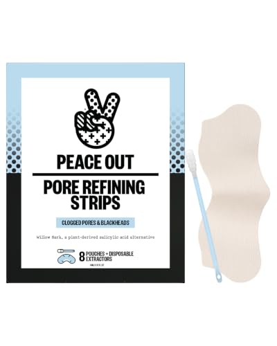 PEACE OUT Pore Refining Strips with Willow Bark & Extractor Tool (8 Count)