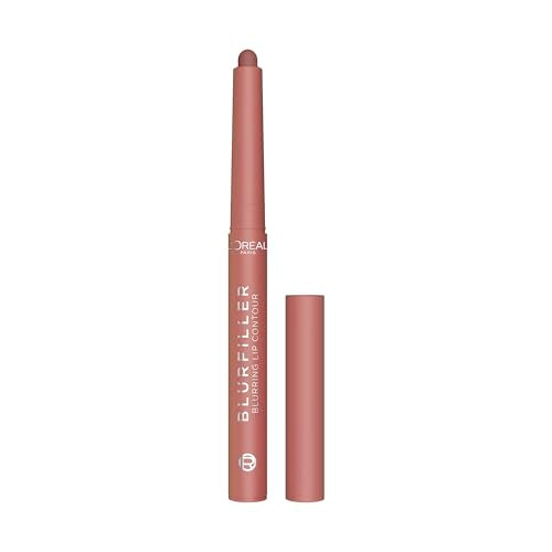 L'Oreal Paris Blurfiller Lip Liner, Lightweight, Buildable, and Sculpting Lip Pencil, Line, Define, and Contour for Fuller-Looking Lips, Nude Espresso, 0.21 oz