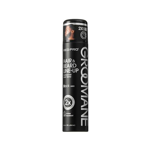 RED Pro GROOMANE Temporary Hair & Beard Color Spray - Black, 6.6oz
