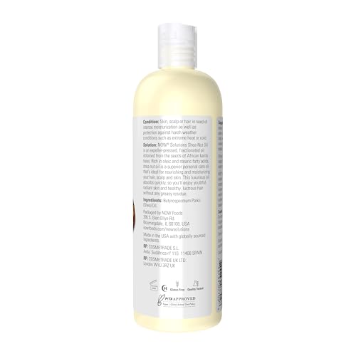 NOW Solutions Shea Nut Oil - Multi-Purpose Vegan Moisturizing Oil for Skin, Scalp & Hair, 16-Ounce