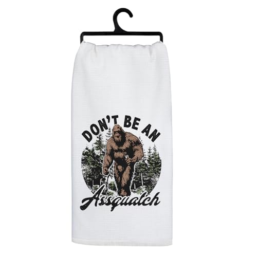 Bigfoot Kitchen Towels - Funny Sasquatch Dish Towels, 16x24