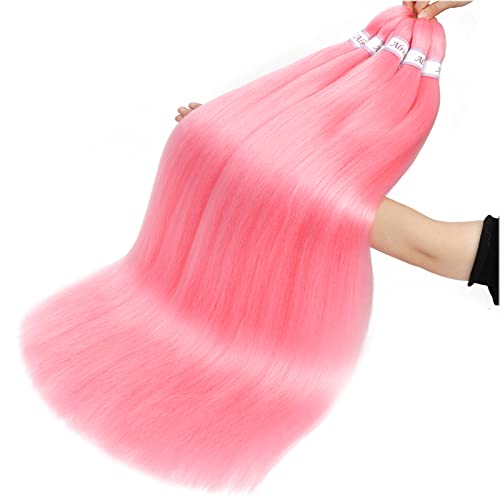 Alrence 30 Inch Pink Braiding Hair - Pre Stretched 3 Packs for Knotless Braids