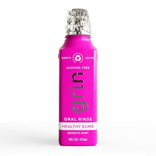 Grin Healthy Gums Oral Rinse - Alcohol-Free Mint Mouthwash 16 Fl Oz