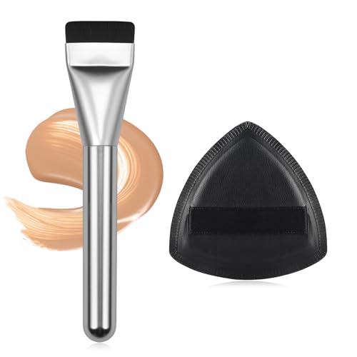 Beautyfactor Flat Foundation Brush with Sponge - Flawless Makeup Tool