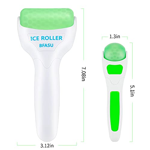 BFASU Green Ice Roller Set - 2 in 1 Face & Body Cooling Massage Tools for Puffiness & Fine Lines