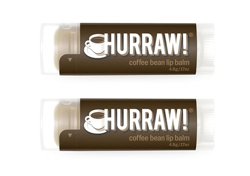Hurraw! Coffee Bean Lip Balm 2-Pack Organic Vegan Natural Lip Care