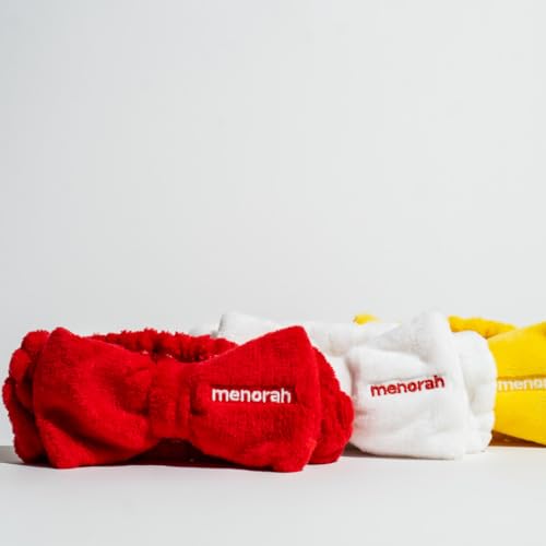Menorah Skincare Headband - White Elastic Hair Wrap for Face Washing & Spa