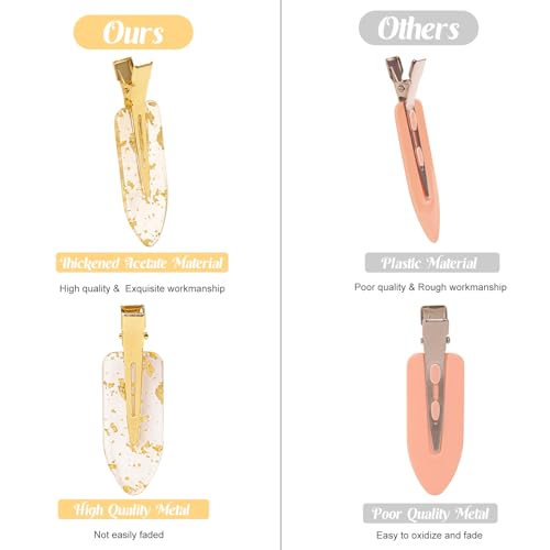 Jelyne 24Pcs Gold Glitter No Crease Hair Clips for Bridesmaids & Styling - Includes 12 Card Sets