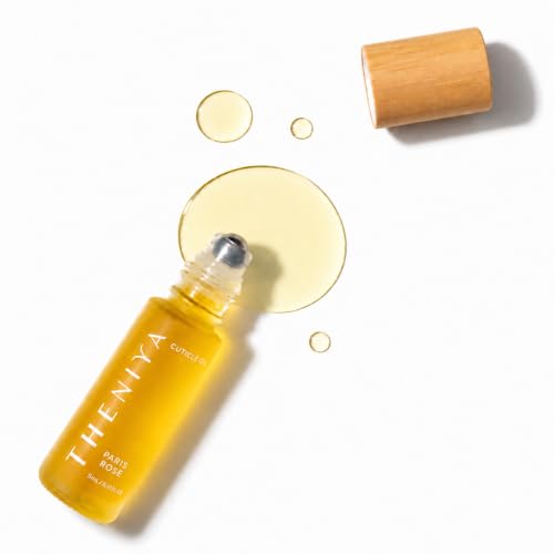 Theniya Paris Rose Cuticle Oil Roll-On – Hydrating Nail Oil with Jojoba & Vitamin E, 5mL Travel Size