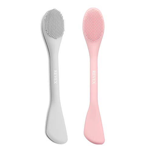 REVEX Silicone Face Mask Applicator & Pore Scrubber Set Pink Gray 2pcs