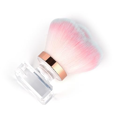KADS Flower Shape Nail Dust Brush with Crystal Base - Pink