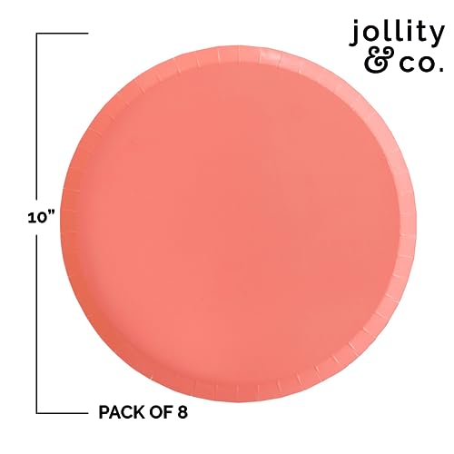 Jollity & Co Apricot Orange Paper Dinner Plates - 10" Pack of 8