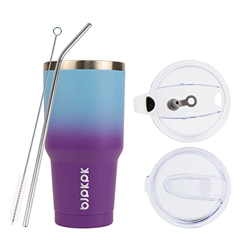 BJPKPK 30 oz Insulated Stainless Steel Tumbler with Lid & Straw