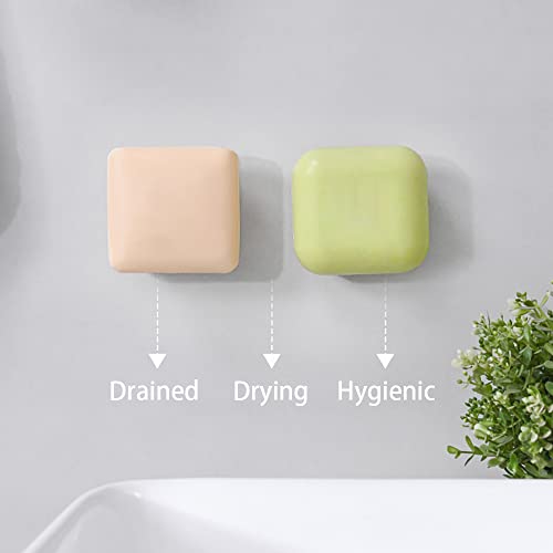 PIGIAOKA Magnetic Soap Holder - 2Pcs Stainless Steel Self-Draining Soap Dishes for Shower & Kitchen