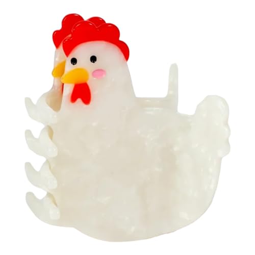 Cute White Chicken Hair Claw Clip - Perfect Gift for Chicken Lovers
