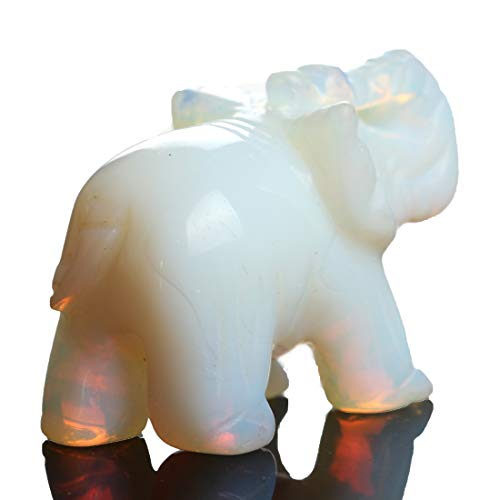 Opal Elephant Figurine - 1.5 Inch Chakra Healing Stone