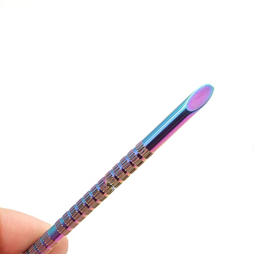 Holographic Stainless Steel Nail Art & Cuticle Pushers - 2 Pcs Manicure Tools