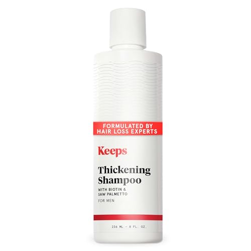 Keeps Thickening Shampoo for Men - Anti-Thinning Hair Care with Biotin, Caffeine & Saw Palmetto - Color-Safe Men's Volumizing Shampoo - DHT-Blocker - for Fuller, Thicker Looking Hair - 8 Oz