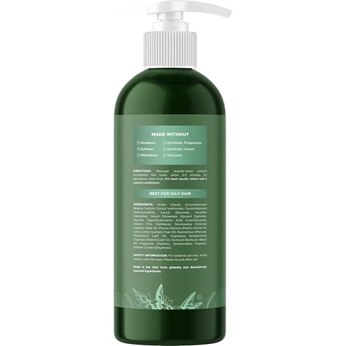 Clarifying Shampoo for Oily Hair & Scalp - Citrus, 16 Fl Oz - Vegan & Sulfate Free