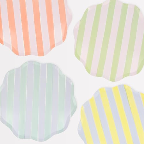 Meri Meri Pastel Striped Disposable Paper Plates - Pack of 8