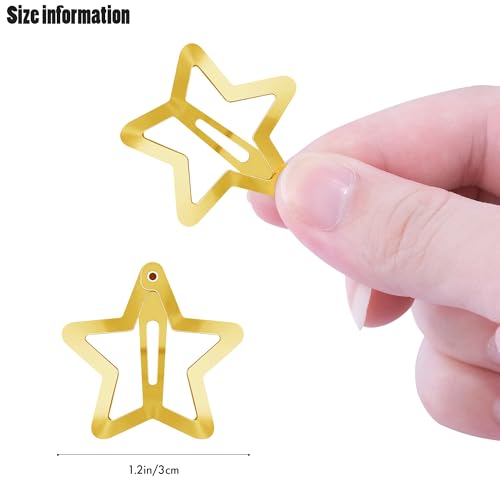 VIBILIA Y2K Star Hair Clips - 15 PCS Gold Non-Slip Barrettes