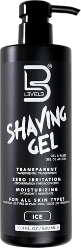 L3 Clear Shaving Gel for Men - Non-Irritating, 16.9 oz