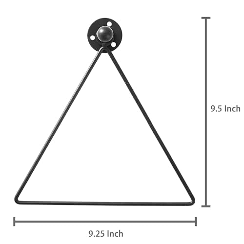 MyGift Triangular Wall-Mounted Hand Towel Holder - Matte Black