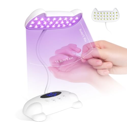 AORAEM White UV Nail Lamp with 5 Timer Modes, 48W Gel Curing Light