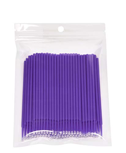 Mini Skater 100 Pcs Eyelash Applicator Brushes Purple Small - Eyelash Extension & Makeup Tool