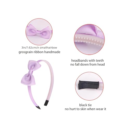 XIMA Bright Color Bow Headbands for Girls - 20 Pcs Grosgrain