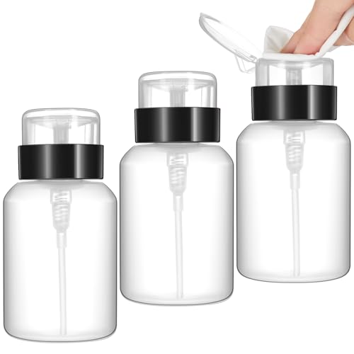 Layhit 6.8oz Push Down Pump Dispenser Bottle - 3 Pack with Labels