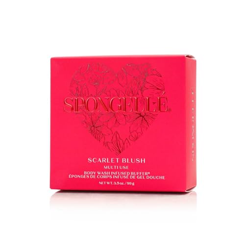 Spongellé Scarlet Blush Heart Body Buffer with Built-in Body Wash & Exfoliant