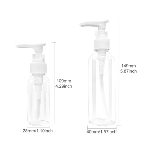 Houseen 4-Pack Travel Bottles Set 100ml & 30ml Refillable Dispensers for Liquids