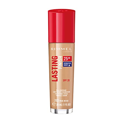 Rimmel London Lasting Finish 25HR Foundation - 203 True Beige, 1oz
